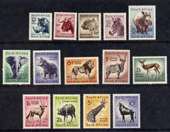 South Africa 1954 Animal definitive set complete 1/2d to 10s lightly mounted mint, SG 151-64 cat £30