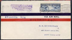 United States 1928 First Flight cover - Atlanta to New York