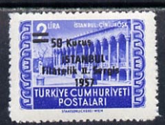 Turkey 1957 Philatelic Exhibition unmounted mint with last 'i' of Sergisi missing