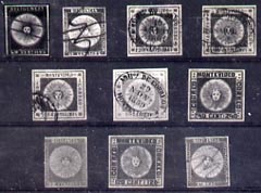 Uruguay 10 photographic prints from Sperati's own negatives of finished reproductions, nine with special h/stamp on back