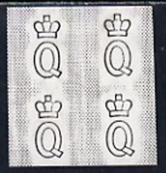 Queensland Watermark proof from Dandy roller similar to wmk type W6, 4 impressions on card