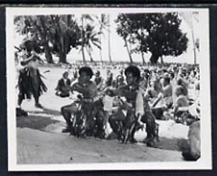 Fiji 1951 Dance Festival B&W photograph (2.5 x 2.0 in) as sumitted by the government as suggestion for a new stamp issue, with official h/stamp on reverse