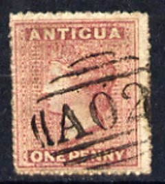 Antigua 1863 QV 1d dull rose with fine A02 cancel