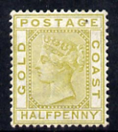 Gold Coast 1876-84 QV 1/2d olive-yellow very fine mounted mint SG4