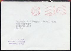 GB Great Britain 1972 Official cover from Second Sea Lord, Ministry of Defence, Whitehall, Royal Coat of Arms on reverse (Military Mail)