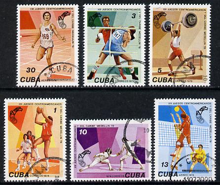 Cuba 1978 Cent American & Carib Games cto set of 6, SG 2466-71*