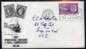 GB Great Britain 1963 Paris Postal Conference (phos) on illustrated cover with first day cancel (hand-written address) cat £37