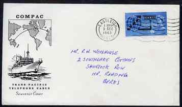 GB Great Britain 1963 Opening of COMPAC (Telephone Cable) (phos) on illustrated first day cover (typed address) c £40