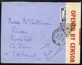 India 1941 cover to Ireland bearing 3.5ann with censor tape & fine trangular Passed Censor 