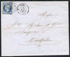 France 1858 wrapper to Montpellier bearing imperf 20c