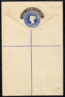 Gold Coast 1888 2d blue reg envelope (GB Great Britain size G with semi-circular tablet opt) unused and fine