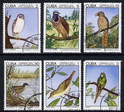 Cuba 1975 Birds #1 set of 6 very fine cto used, SG 2214-19*