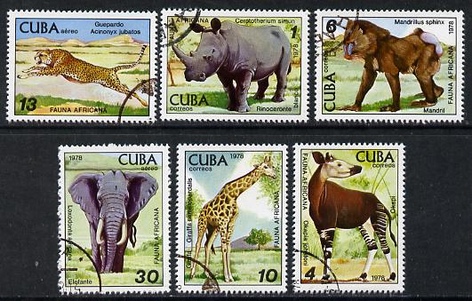 Cuba 1978 Zoo Animals cto set of 6, SG 2504-09*
