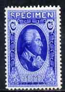 Cinderella - Harrison & Sons sample stamp in bright-blue inscribed SPECIMEN produced by the Collogravure process, unmounted mint