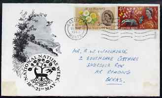 GB Great Britain 1963 Nature (phos) set of 2 on illustrated cover with first day cancel (hand-written address) 