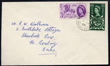 GB Great Britain 1960 General Letter Office set of 2 on plain cover with first day cancel, hand written address, SG cat £55