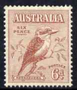 Australia 1932 Kookaburra 6d fine mounted mint usual centering SG146