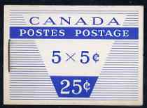 Canada 1956 Booklet 25c blue cover slight rusting around staple SG SB56