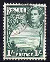 Bermuda 1938-52 KG6 Grape Bay 1s bluish green fine used SG 115a 