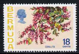 Bermuda 1970-75 QE2 Flowers def 18c Coralita unmounted mint, SG 259