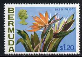 Bermuda 1970-75 QE2 Flowers def $1.20 Bird of Paradise flower unmounted mint, SG 264