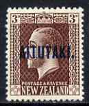 Cook Islands - Aitutaki 1917-20 KG5 3d chocolate mounted mint SG23