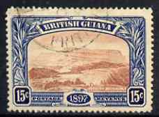 British Guiana 1898 QV Jubilee 15c red-brown & blue used but sl staining SG221