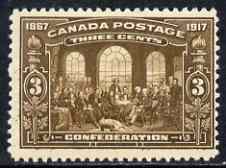 Canada 1917 50th Anniversary of Confederation 3c brown mtd mint SG244/5