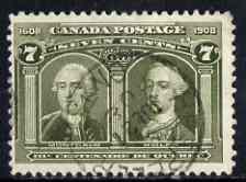 Canada 1908 Quebec Tercentenary 7c olive cds used but tiny thin, SG192
