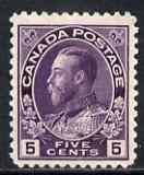 Canada 1922-31 KG5 5c violet mtd mint SG 250