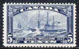 Canada 1933 Steamboat Crossing 5c blue mtd mint, SG 331