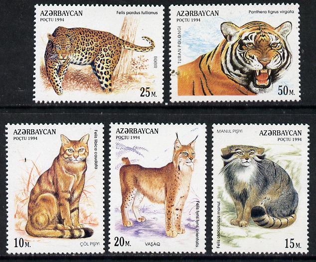 Azerbaijan 1994 Wild Cats complete set of 5 unmounted mint