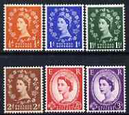 GB Great Britain 1957 Wilding graphite-lined issue set of 6 unmounted mint SG 561-66