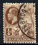 Barbados 1912-16 KG5 1/4d MCA used SG 170