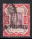 British Levant 1887-96 QV 4pi on 10d used SG 6