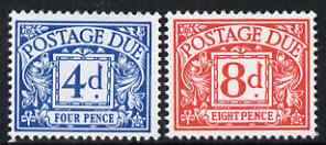 GB Great Britain 1968-69 Postage Due No wmk set of 2 (4d & 8d) unmounted mint, SG D75-76