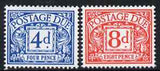 GB Great Britain 1968-69 Postage Due No wmk set of 2 (4d & 8d) unmounted mint, SG D75-76