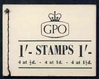 GB Great Britain 1953-59 Wilding Tudor wmk 1s booklet complete SG K1