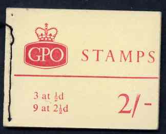 GB Great Britain 1963-64 Wilding Crowns 2s Holiday booklet (black stitching) complete SG NR1