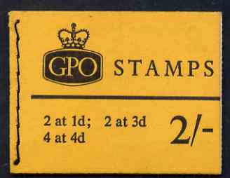 GB Great Britain 1967-68 Wilding Crowns 2s booklet (Mar 1968) complete (4d plain, 3d/1d phos) SG N32var