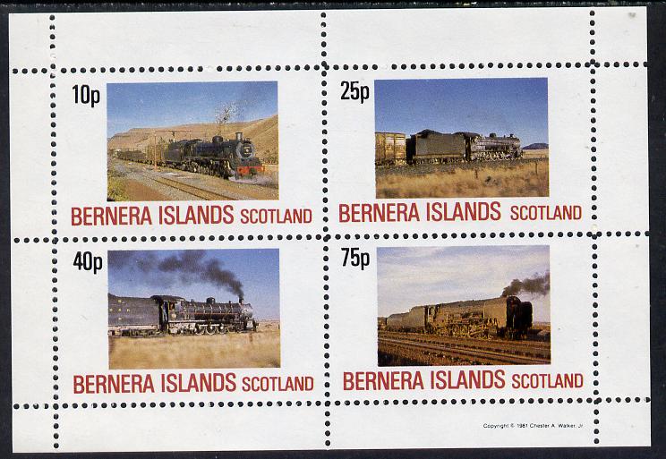 Bernera 1981 Steam Locos #02 perf,set of 4 values (10p to 75p) unmounted mint