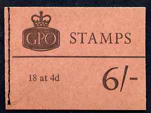 GB Great Britain 1967-70 Wilding Crowns phosphor 6s booklet (Aug 1967) complete SG Q27p
