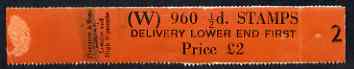 GB Great Britain 1955-58 Wilding 1/2d Edward wmk coil leader mtd mint with one stamp attached (W 960 coil 2)