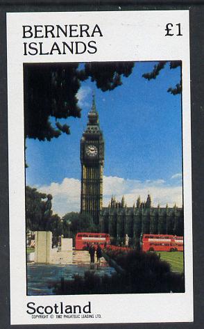 Bernera 1982 London Landmarks (Houses of Parliament & Big Ben) imperf souvenir sheet (Â£1 value) unmounted mint