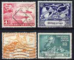 British Guiana 1949 KG6 75th Anniversary of Universal Postal Union set of 4 fine cds used SG 324-7