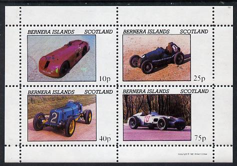 Bernera 1981 Early Racing Cars perf,set of 4 values (imprint in lower margin) unmounted mint