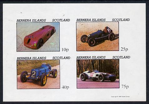 Bernera 1981 Early Racing Cars imperf,set of 4 values (imprint in lower margin) unmounted mint