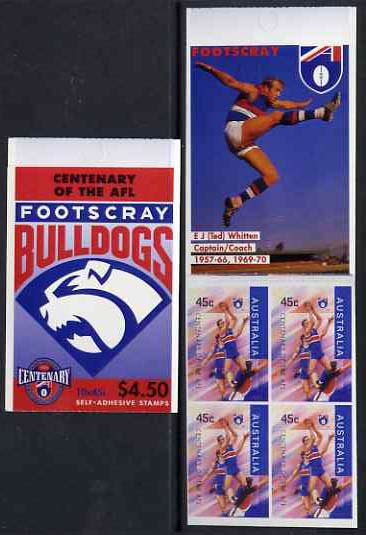 Booklet - Australia 1996 Centenary of Australian Football League $4.50 booklet - Footscray Bulldogs, complete and fine SG SB104