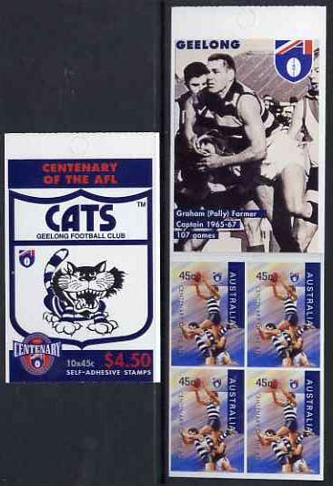 Australia 1996 Centenary of Australian Football League $4.50 booklet - Geelong Cats, complete and fine SG SB107