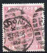 GB Great Britain 1867-83 QV 5s rose plate 2 good used with full perfs and fairly well centred SG 127 cat £1,100